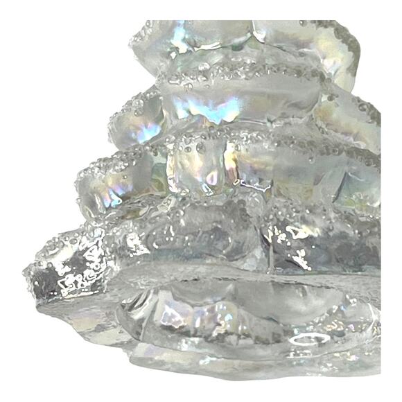 Fenton Glass TREE FIGURINE 3” Iridescent White Snow Flocked Gold Partridge Bird - Picture 6 of 8